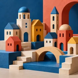 Geometric toy town